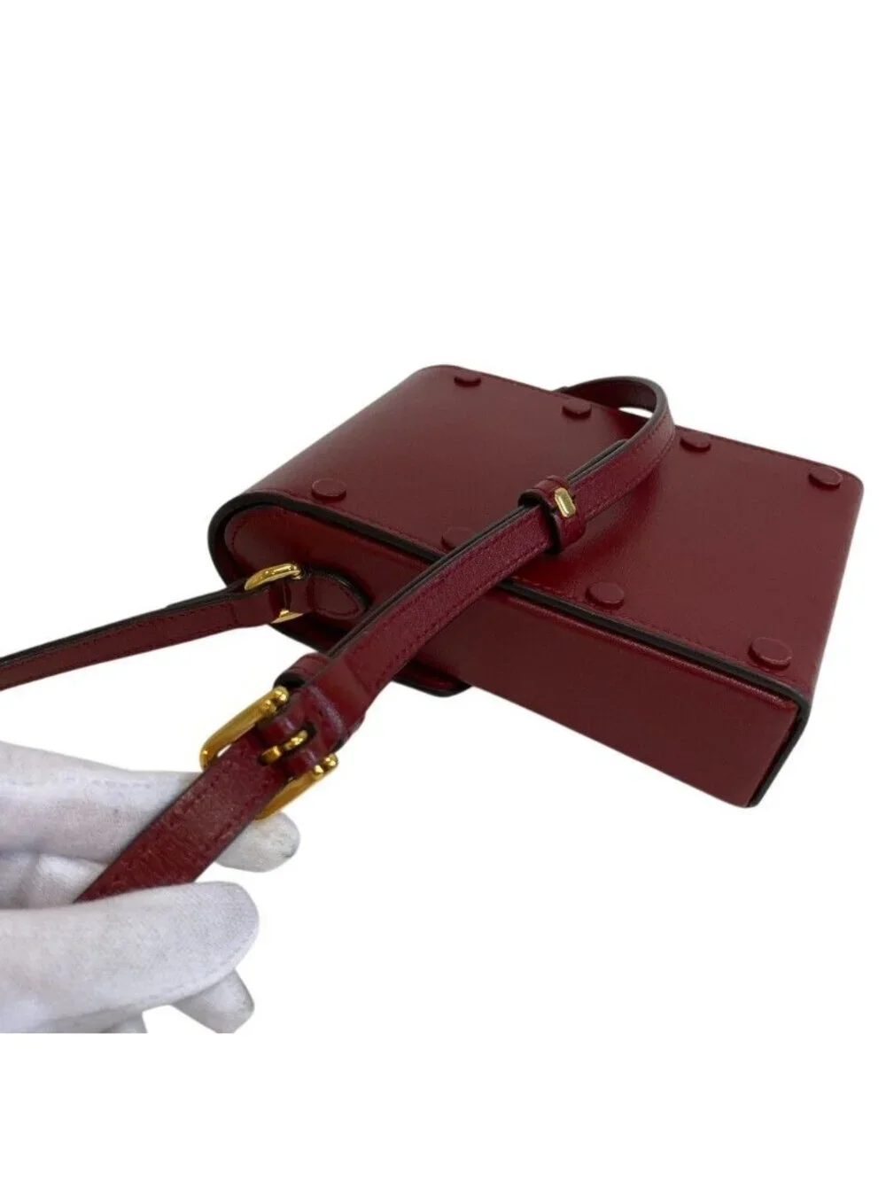 Gucci Horsebit Leather Shoulder Bag Red Crossbody Compact